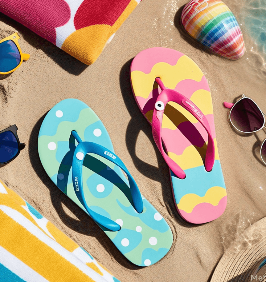 Color Block Beach Slides